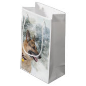 German Shepherd Christmas Kleine Geschenktüte (Rückseite Schrägansicht)