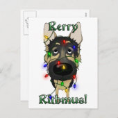 German Shepherd Christmas Lights Feiertagspostkarte (Vorne/Hinten)