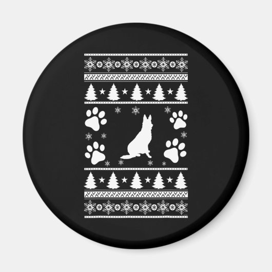 German Shepherd Christmas Magnet (Vorne)