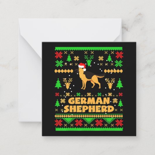 German Shepherd Christmas Mitteilungskarte (Vorderseite)
