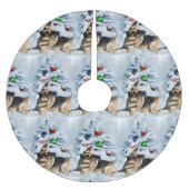 German Shepherd Christmas Polyester Weihnachtsbaumdecke (Vorderseite)