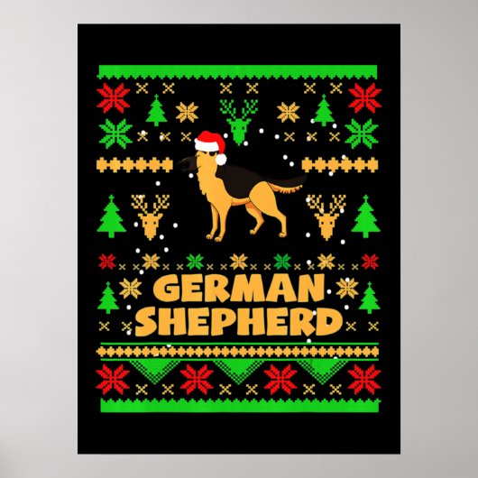 German Shepherd Christmas Poster (Vorne)