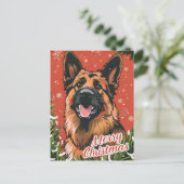 German Shepherd Christmas Postkarte (Stehend Vorderseite)