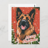 German Shepherd Christmas Postkarte (Vorne/Hinten)