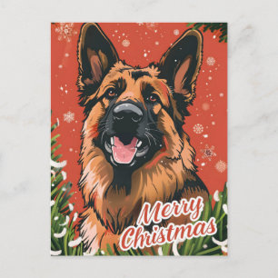 German Shepherd Christmas Postkarte