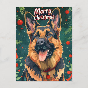 German Shepherd Christmas Postkarte