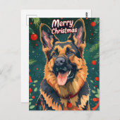 German Shepherd Christmas Postkarte (Vorne/Hinten)