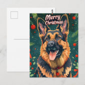 German Shepherd Christmas Postkarte (Vorne/Hinten)