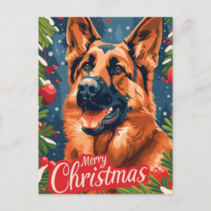 German Shepherd Christmas Postkarte