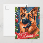German Shepherd Christmas Postkarte (Vorne/Hinten)
