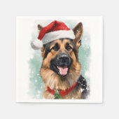 German Shepherd Christmas Serviette (Vorderseite)