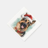 German Shepherd Christmas Serviette (Ecke)