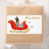 German Shepherd Christmas Sleigh - Geschenk-Tag (Insitu)
