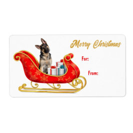 German Shepherd Christmas Sleigh - Geschenk-Tag
