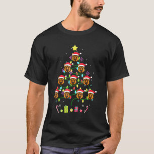German Shepherd Christmas Tree Color Led Light T-Shirt