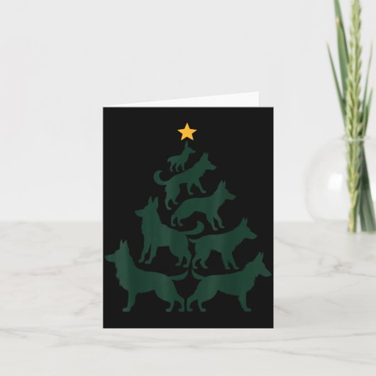 German Shepherd Christmas Tree Funny Gsd Dog Mom D Karte (Vorderseite)