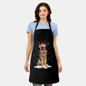 German Shepherd Christmas Tree Light Pajama Dog Schürze (Getragen)