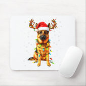 German Shepherd Christmas Tree Lights Pajama Dog L Mousepad (Mit Mouse)