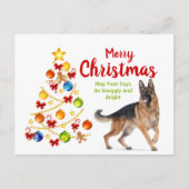 German Shepherd Christmas Tree Postcard Feiertagspostkarte (Vorderseite)