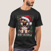 German Shepherd Christmas Ugly Sweater Funny Dog L T-Shirt (Vorderseite)