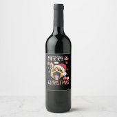 German Shepherd Christmas Weinetikett (Vorderseite)