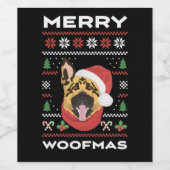 German Shepherd Christmas Weinetikett (Einzelnes Label)