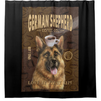 German Shepherd Coffee Company Canvas Duschvorhang