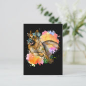 German Shepherd Colorful Dog Lover Postkarte (Stehend Vorderseite)