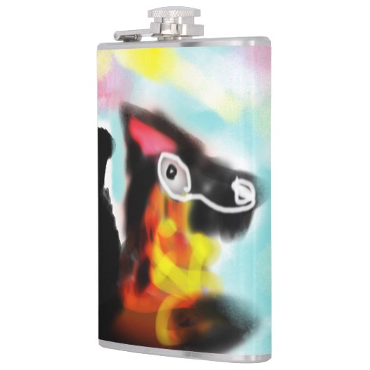 German Shepherd  colorful Flachmann (Links)