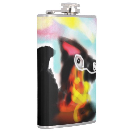 German Shepherd  colorful Flachmann (Rechts)