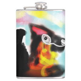 German Shepherd colorful Flachmann