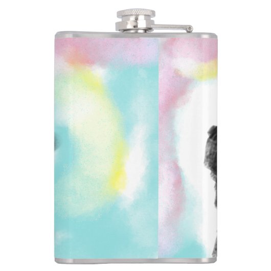 German Shepherd  colorful Flachmann (Rückseite)