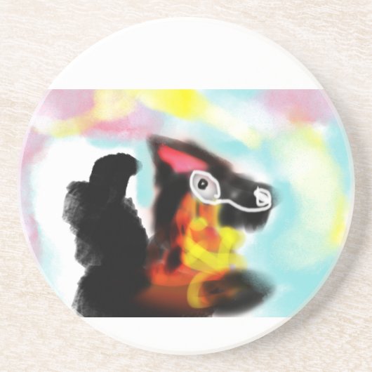 German Shepherd  colorful Getränkeuntersetzer (Vorne)