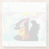 German Shepherd  colorful Glasuntersetzer (Rückseite)