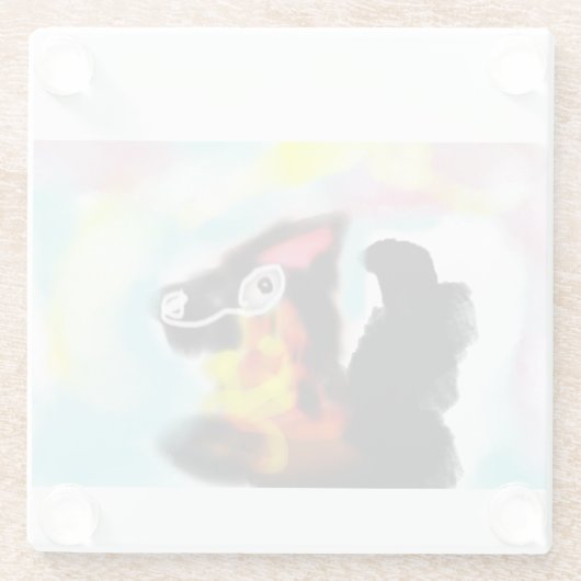 German Shepherd  colorful Glasuntersetzer (Rückseite)