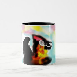German Shepherd colorful Zweifarbige Tasse