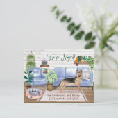 German Shepherd Cosy New Zuhause Moving Ankündigungspostkarte (Stehend Vorderseite)