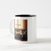 German Shepherd Couch Vibes Zweifarbige Tasse (Vorderseite Links)