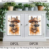 German Shepherd Cowboy Sheriff Dog DP2R Decoupage Seidenpapier