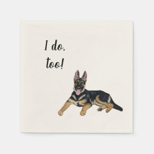German Shepherd Custom Cocktail Napkin Serviette