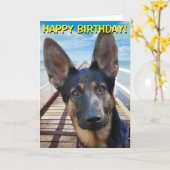 German Shepherd customizable greetings card Karte (Gelbe Blume)