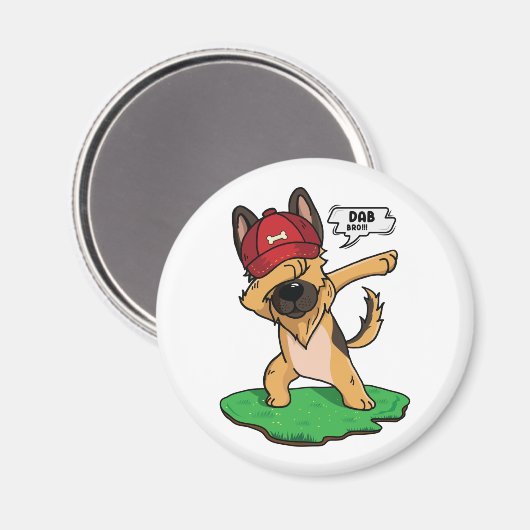 German Shepherd Dabbing Magnet (Vorderseite/Rückseite)