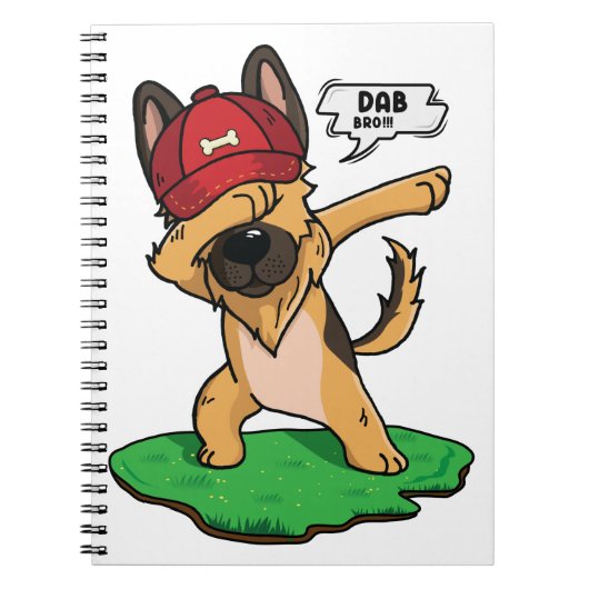 German Shepherd Dabbing Notizblock (Vorderseite)
