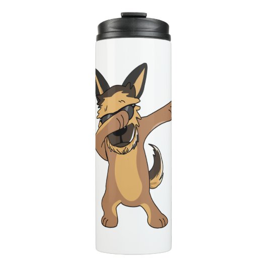 German Shepherd Dabbing Window Decks für Auto Truc Thermosbecher (Vorderseite)