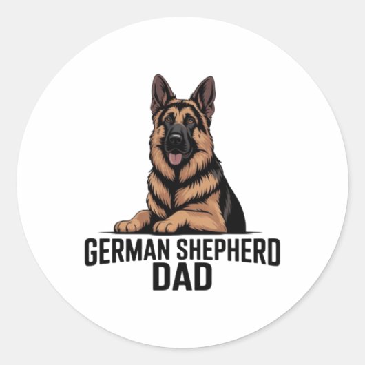German Shepherd Dad Proud Dog Dad Sticker German S (Vorderseite)