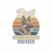 German Shepherd Dad Vintage Sunset Shirt Design Aufkleber (Vorderseite)
