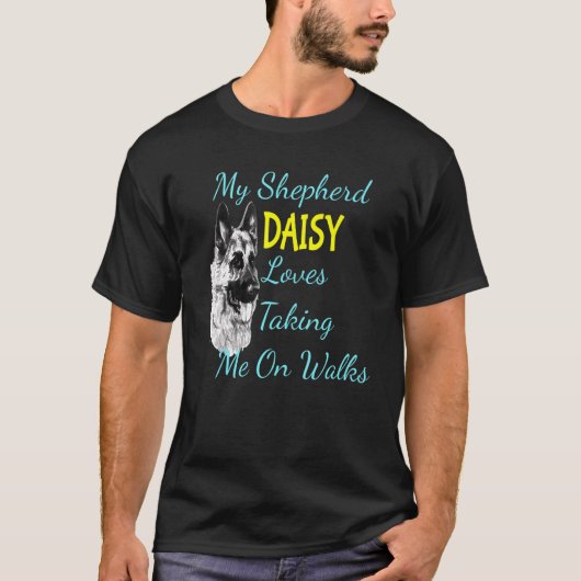 German Shepherd Daisy Dog Liebe T-Shirt (Vorderseite)