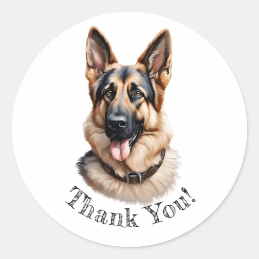 German Shepherd Danke! Aufkleber (Vorderseite)