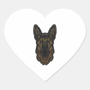 German Shepherd Design German Shepherd Gifts Dog O Herz-Aufkleber