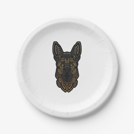 German Shepherd Design German Shepherd Gifts Dog O Pappteller (Vorderseite)